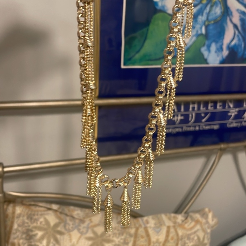 Kendra Scott gold fringe tassel necklace